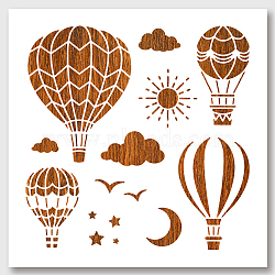 PET Hollow Out Drawing Painting Stencils, for DIY Scrapbook, Photo Album, Hot Air Balloon Pattern, 300x300mm(DIY-WH0405-0001)