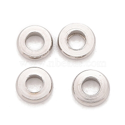 304 Stainless Steel Spacer Beads, Donut, Stainless Steel Color, 4x1mm, Hole: 2mm(STAS-F136-03P)
