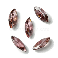 Cubic Zirconia Cabochons, Point Back, Horse Eye, Rosy Brown, 12x6x3mm(ZIRC-P116-02B-06)