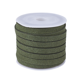 Faux Suede Cord, Faux Suede Lace, Olive, 4x1.5mm, about 5.46 yards(5m)/roll