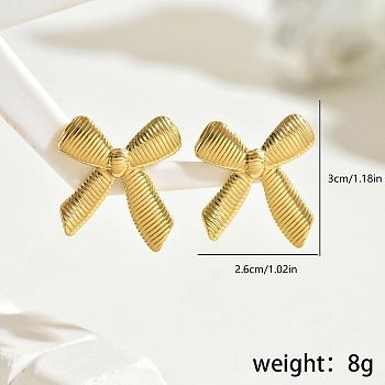 Vintage Stainless Steel Butterfly Earrings for Women, Golden, 30x26mm