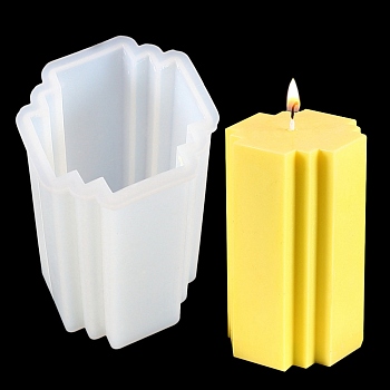 Cuboid Scented Candle Silicone Molds, White, 109x68x68mm