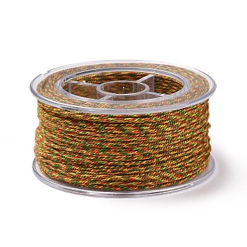 Macrame Cotton Cord, Braided Rope, with Plastic Reel, for Wall Hanging, Crafts, Gift Wrapping, Dark Goldenrod, 1mm, about 30.62 Yards(28m)/Roll