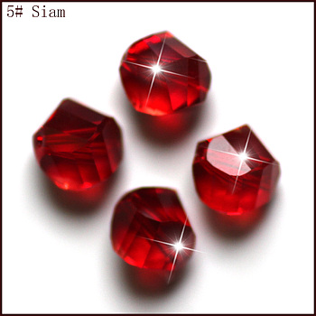 Imitation Austrian Crystal Beads, Grade AAA, Faceted, Polygon, Dark Red, 6mm, Hole: 0.7~0.9mm