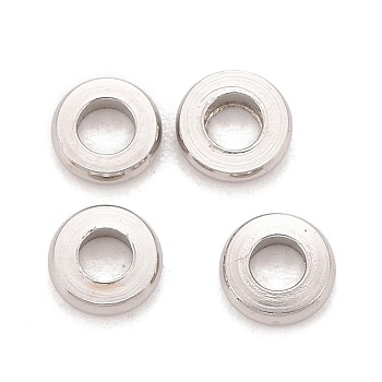 304 Stainless Steel Spacer Beads, Donut, Stainless Steel Color, 4x1mm, Hole: 2mm