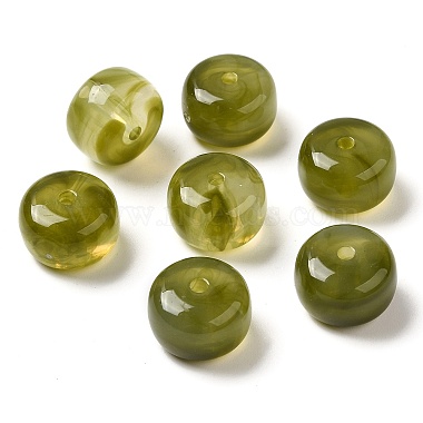 Olive Barrel Acrylic Beads