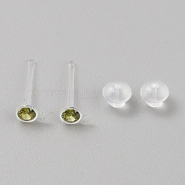 Resin Stud Earring Finding(RESI-WH20001-08J)-1