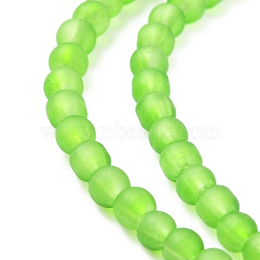Frosted Glass Bead Strands(GGB4MMY-DKM)-2