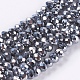 Faceted Rondelle Electroplate Glass Beads Strands(X-EGLA-D009-27)-1