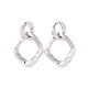 Clear Cubic Zirconia Double Twist Rhombus Dangle Stud Earrings(EJEW-G332-04P)-1