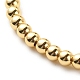 Brass Round & Shell Flower Beaded Stretch Bracelet for Women(BJEW-JB08604)-5
