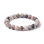 Natural Pink Zebra Jasper Round Beaded Stretch Bracelets, Inner Diameter: 2 inch(5.2cm)(BJEW-JB09832)