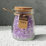 Natural Amethyst Chip Healing Crystals Wishing Bottles, Wicca Gem Stones for Energy Balancing Meditation Therapy, 75x75mm(PW-WGA5289-01)