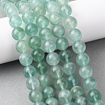 Natural Green Fluorite Beads Strands, Round, 12~12.5mm, Hole: 1mm, about 33pcs/strand, 15.75''(40cm)(G-H343-D07-12mm)