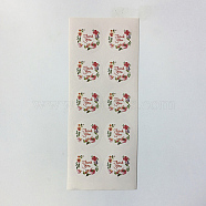 Thank You Stickers, Label Paster Picture Stickers, Flower Stickers, Label Paster Picture Stickers, Flower, Colorful, 35mm, 12pcs/sheet(AJEW-WH0020-05)