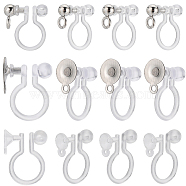 60Pcs 3 Styles Plastic U Type Clip-on Earring Findings, with 304 Stainless Steel Findings, Clear, 9~11.5x9~12x1~5mm, Hole: 0.8~1.6mm, 20Pcs/style(STAS-SC0007-59)