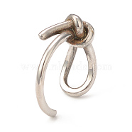 304 Stainless Steel Knot Open Cuff Ring for Women, Stainless Steel Color, Inner Diameter: 17mm(RJEW-I096-31P)
