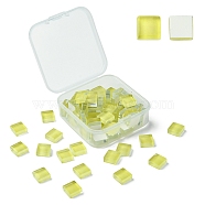 60Pcs Transparent Glass Cabochons, Square, Light Yellow, 9.8x9.8x4mm(GLAA-YW0003-65-01)