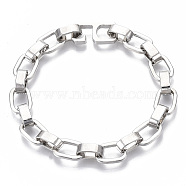 Unisex Alloy Cable Chain Bracelets, Platinum, 8-1/8 inch(20.5cm)(BJEW-T014-02P)