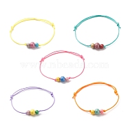Natural Wood Round Beaded Bracelets, Adjustable Bracelet for Women, Mixed Color, Inner Diameter: 2~-3-1/4 inch(5~8.3cm)(BJEW-JB08565)