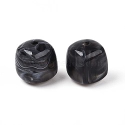 Opaque Acrylic Beads, Square, Gray, 17x16x16mm, Hole: 2.7mm(OACR-ZX006-33N)