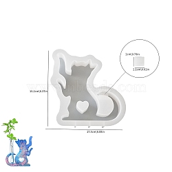 Cute Cat Shape Vase Resin Silicone Mold Dropping Glue DIY Cat Water Cultivation Branch Flower Arranger Wholesale, WhiteSmoke, 162x175mm(PW-WG5B0E2-02)