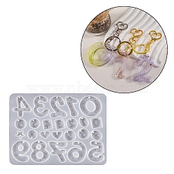 DIY Pendant Silicone Molds, Resin Casting Pendant Molds, For UV Resin, Epoxy Resin Jewelry Making, White, Letter, 160x202x9mm, Hole: 3mm(DIY-S047-03C)