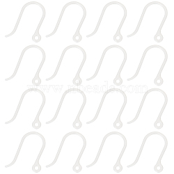 200Pcs Plastic Earring Hooks, Ear Wire, with Horizontal Loop, WhiteSmoke, 11x9x0.6mm, Hole: 0.9mm(KY-SC0001-81B)