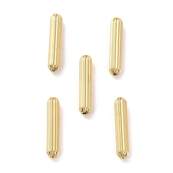 Brass Beads, Long-Lasting Plated, Cadmium Free & Lead Free, Column, Real 18K Gold Plated, 18x4mm, Hole: 1.2mm