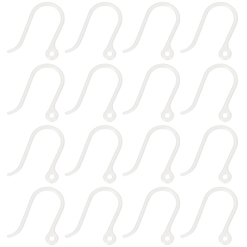 200Pcs Plastic Earring Hooks, Ear Wire, with Horizontal Loop, WhiteSmoke, 11x9x0.6mm, Hole: 0.9mm