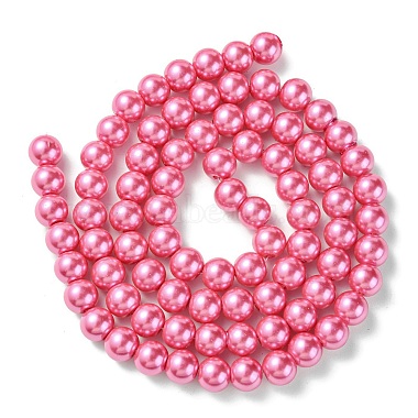 Perles en verre nacré rondes teintes(HY-X0001-07)-2