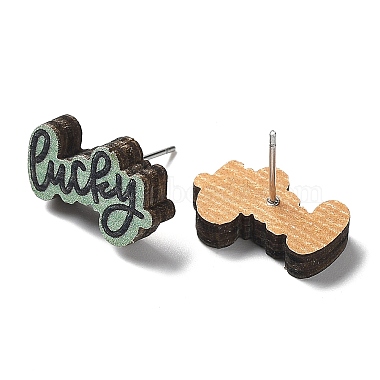 Printing Wood Stud Earrings for Women(EJEW-B028-06)-2