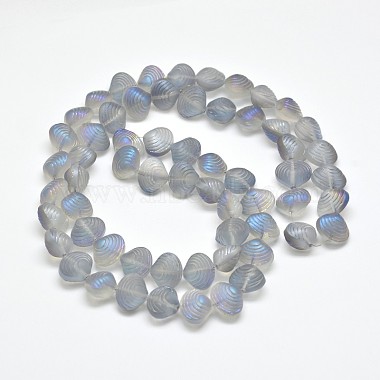 Frosted Electroplate Glass Shell Beads Strands(X-EGLA-M002-B03)-2