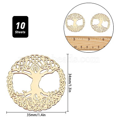 10 Sheets Tree Of Life Self Adhesive Brass Stickers(DIY-SC0015-25G)-2