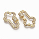 Brass Micro Pave Clear Cubic Zirconia Screw Carabiner Lock Charms(ZIRC-T010-09G)-2