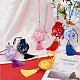 6Pcs 6 Colors Plum lossom & Dragon Pattern Brocade Bag Pendant Decorations(HJEW-FH0001-52)-4