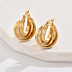 Real 18K Gold Plated 304 Stainless Steel Multi Layered Hoop Earrings(UF5198-4)-1