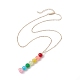 Colorful Glass Round Beaded Pendant Necklaces(NJEW-JN04581-01)-4