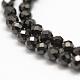 Chapelets de perles en spinelle noir naturel(G-G682-23-3mm)-3