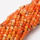 Chapelets de perles rondes en agate naturelle à facettes(G-E318C-4mm-04)-1