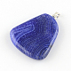 Teardrop Dyed Natural Crackle Agate Pendants with Silver Color Plated Iron Clasps(G-R275-284)-3