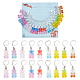 18Pcs 9 Colors Resin Bear Pendant Stitch Marker(HJEW-NB00012)-1