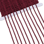 40M Polyester Wavy Fringe Trim Ribbon, Wave Bending Ribbon, Dark Red, 1/8 inch(3mm)(OCOR-GF0004-39G)