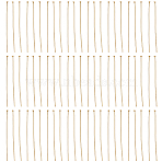 300Pcs 304 Stainless Steel Flat Head Pins, Real 18K Gold Plated, 50x0.7mm, 21 Gauge, Head: 1.5mm(STAS-SC0005-79)