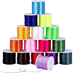 16 Rolls 16 Colors Flat Elastic Crystal String, Elastic Beading Thread, for Stretch Bracelet Making, Mixed Color, 0.8mm, about 65.62 Yards(60m)/roll, 1 roll/color(EW-PH0001-13)