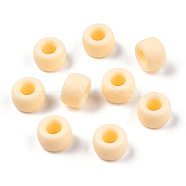 Opaque Plastic Beads, Frosted, Barrel, PapayaWhip, 9x6mm, Hole: 3.8mm, about 1900pcs/500g(KY-T025-01-C13)