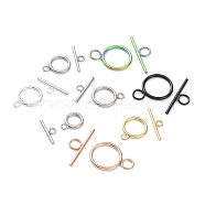 Stainless Steel Toggle Clasps, Mixed Color, 16.5~28x12~20x2mm, Hole: 3~5.5mm(STAS-XCP0001-40)