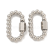304 Stainless Steel Screw Carabiner Lock Charms, for Necklaces Making, Oval, 27.5x15x3.5mm(STAS-C092-07P)