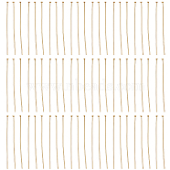 300Pcs 304 Stainless Steel Flat Head Pins, Real 18K Gold Plated, 50x0.7mm, 21 Gauge, Head: 1.5mm(STAS-SC0005-79)