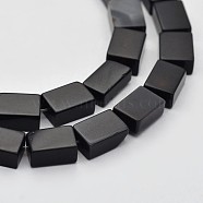 Rectangle Natural Black Onyx Beads Strands, Dyed, 9x6x4mm, Hole: 1mm, about 44pcs/strand, 15.7 inch(G-N0154-11)
